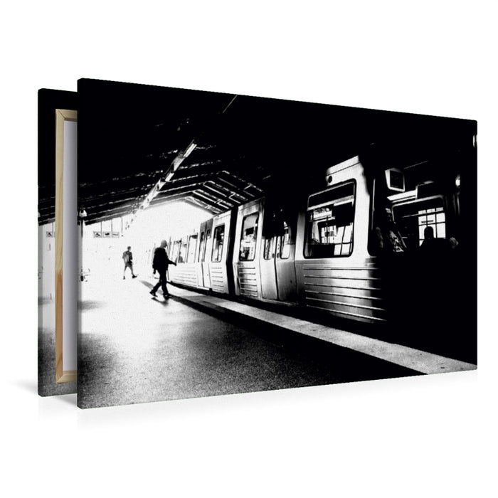 Premium Textil-Leinwand Premium Textil-Leinwand 120 cm x 80 cm quer U-Bahnhof Rödingsmarkt