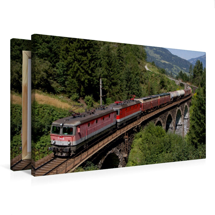 Premium Textil-Leinwand Premium Textil-Leinwand 75 cm x 50 cm quer Hundstorfer Viadukt, Tauernbahn.