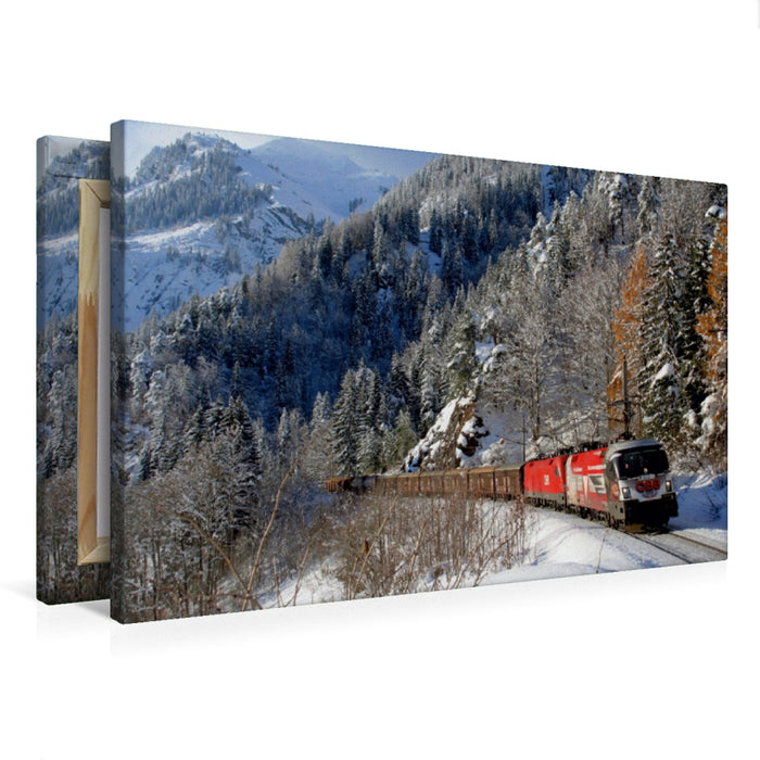 Toile textile haut de gamme Toile textile haut de gamme 75 cm x 50 cm paysage Forest am Arlberg, Arlbergbahn. 