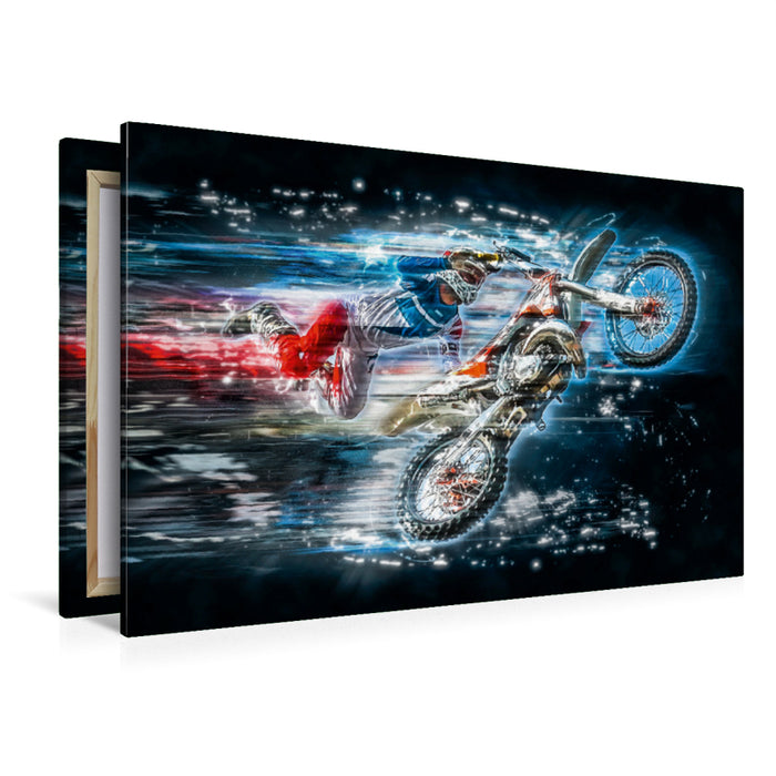 Premium Textil-Leinwand Premium Textil-Leinwand 120 cm x 80 cm quer Motocross