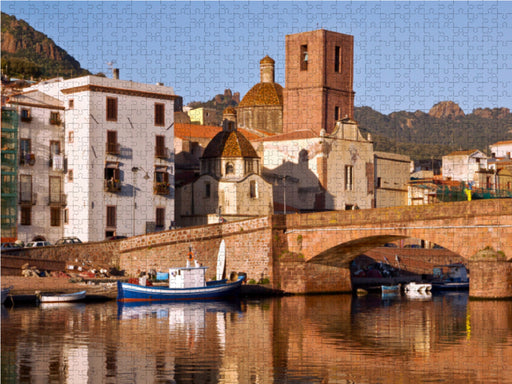 Alte Steinbrücke am Hafen des Flusses Temo in Bosa - CALVENDO Foto-Puzzle - calvendoverlag 42.99