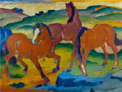 Franz Marc. Die roten Pferde (Weidende Pferde IV.), 1911 - CALVENDO Foto-Puzzle - calvendoverlag 29.99