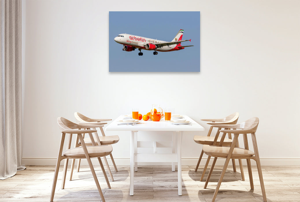 Premium Textil-Leinwand Premium Textil-Leinwand 120 cm x 80 cm quer Wandbild: Airberlin Airbus A320-200