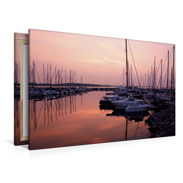 Premium textile canvas Premium textile canvas 120 cm x 80 cm landscape Laboe marina 