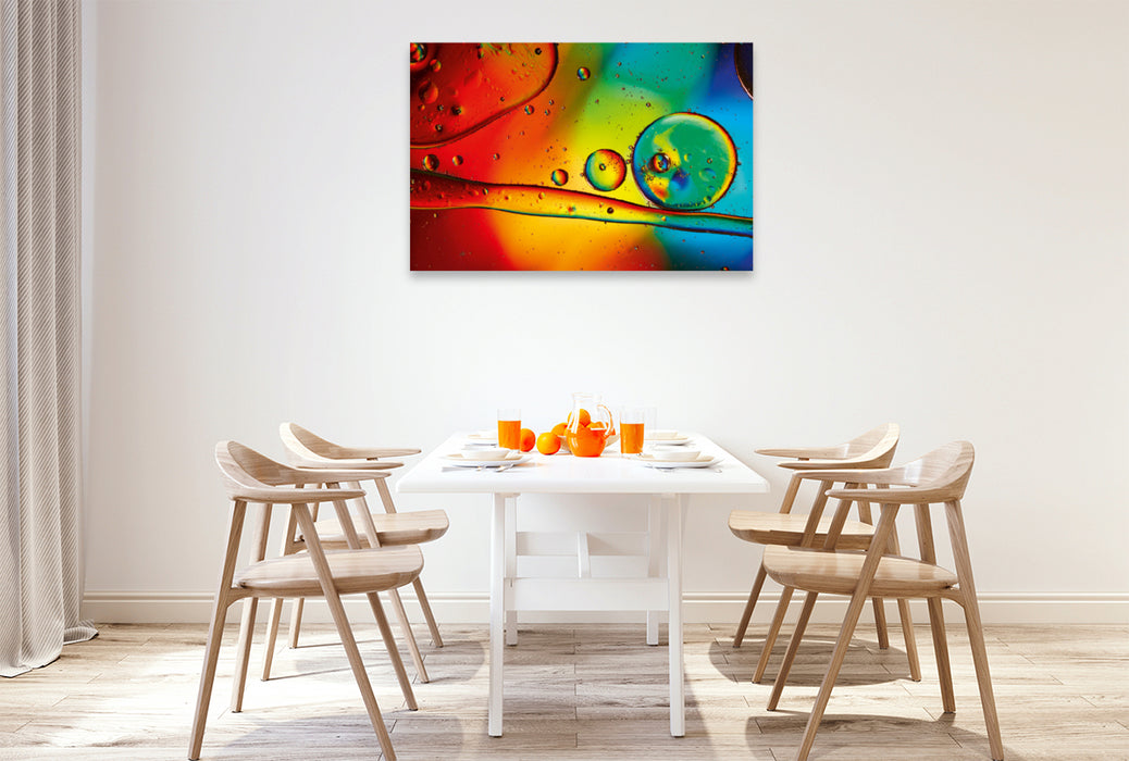 Premium textile canvas Premium textile canvas 120 cm x 80 cm landscape Color rush with oil and water 09 