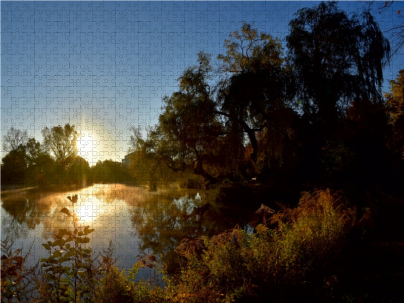 Herbstliche Morgenstimmung am See - CALVENDO Foto-Puzzle - calvendoverlag 29.99