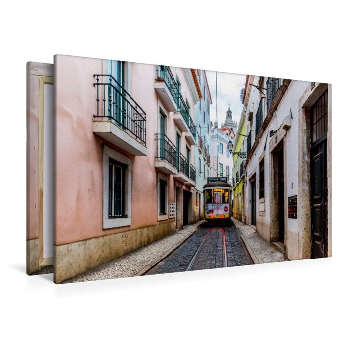Toile textile haut de gamme Toile textile haut de gamme 120 cm x 80 cm paysage Un motif du calendrier Lisbonne - ville de rêve sur le Tejo 