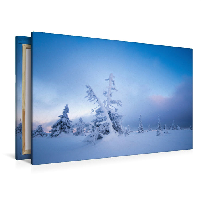 Premium textile canvas Premium textile canvas 120 cm x 80 cm across A motif from the calendar Karelia - winter hiking in Finland 