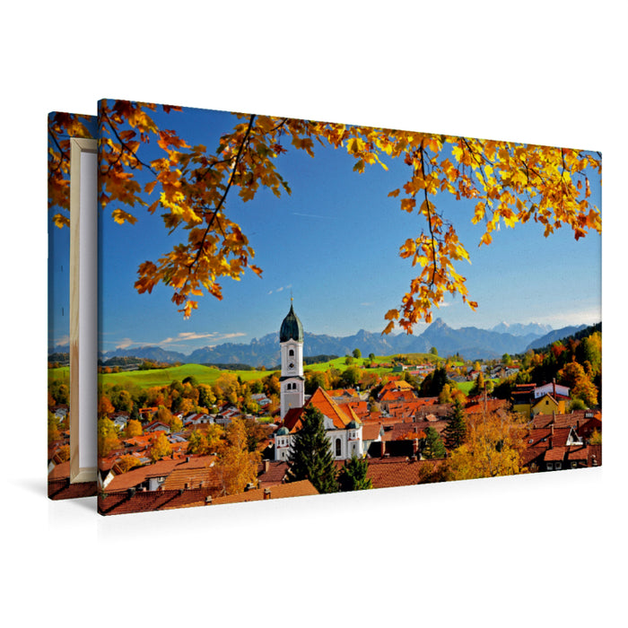 Toile textile haut de gamme Toile textile haut de gamme 120 cm x 80 cm paysage Vue de Nesselwang 