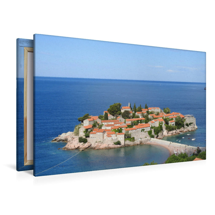 Premium Textil-Leinwand Premium Textil-Leinwand 120 cm x 80 cm quer Montenegro - Sveti Stefan