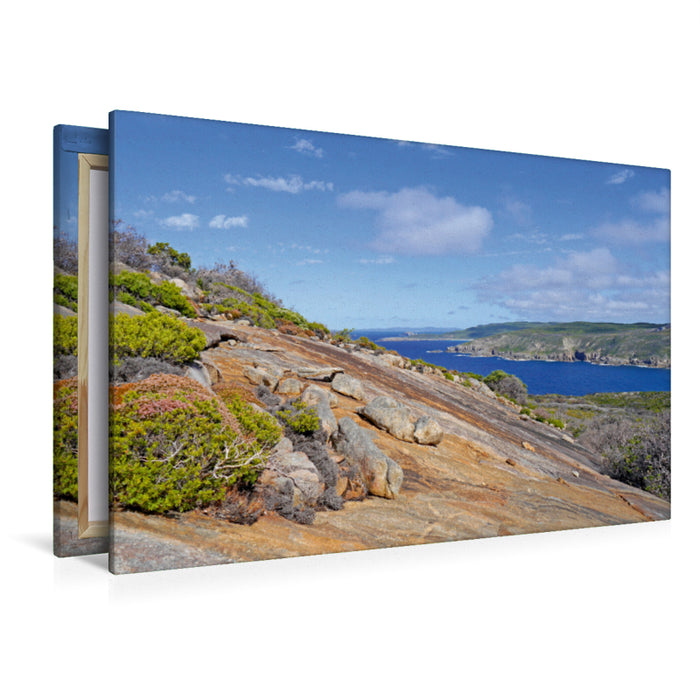 Toile textile haut de gamme Toile textile haut de gamme 120 cm x 80 cm à travers Peak Head dans le parc national de Torndirrup avec vue sur la côte sud australienne 