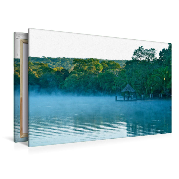 Toile textile premium Toile textile premium 120 cm x 80 cm paysage Aguas Calientes (sources chaudes) - Rio Otuquis, Pantanal bolivien 