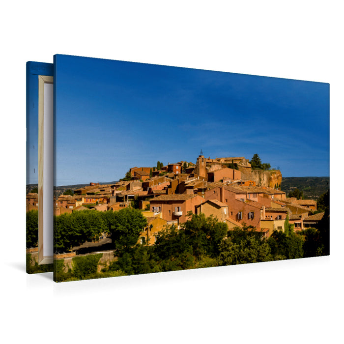 Toile textile premium Toile textile premium 120 cm x 80 cm paysage Roussillon - Ville des Ocres 