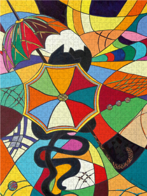 Umbrella-Kätz II, Petra Kolossa, Acryl auf Leinwand, 70x50, 2015 - CALVENDO Foto-Puzzle - calvendoverlag 29.99