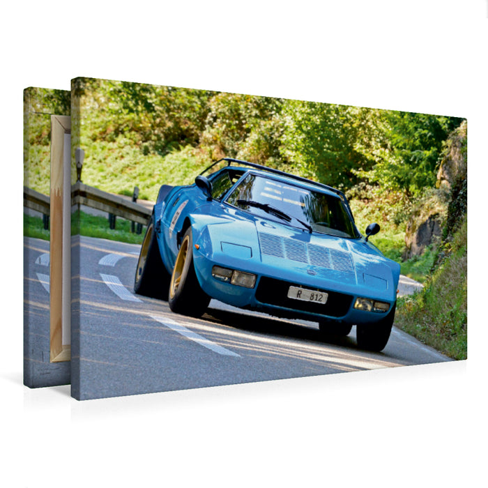 Premium Textil-Leinwand Premium Textil-Leinwand 75 cm x 50 cm quer Lancia Stratos HF - 1976