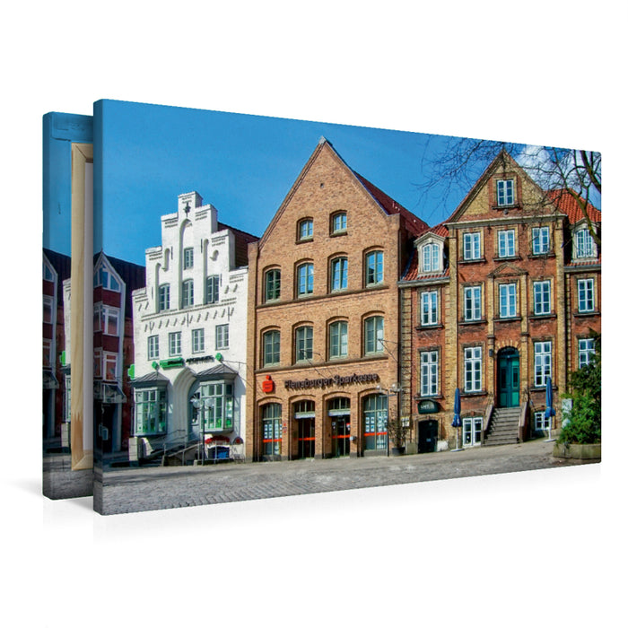 Premium Textil-Leinwand Premium Textil-Leinwand 90 cm x 60 cm quer Flensburg, Südermarkt