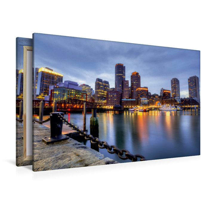 Premium Textil-Leinwand Premium Textil-Leinwand 120 cm x 80 cm quer Skyline von Boston