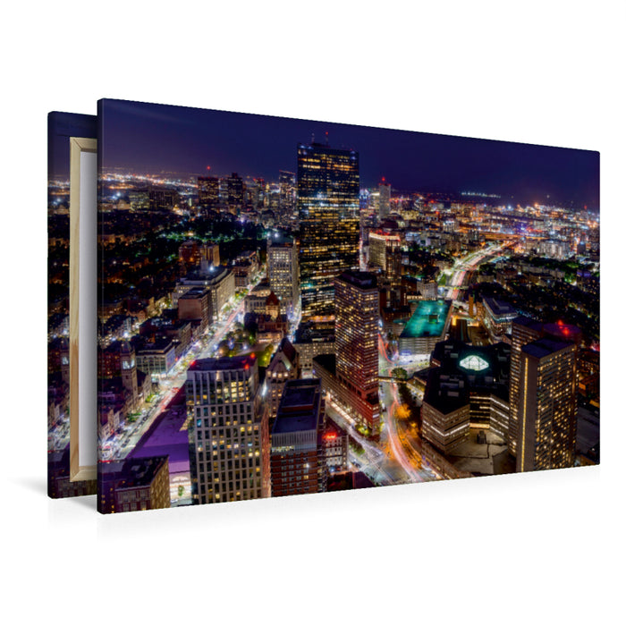 Premium Textil-Leinwand Premium Textil-Leinwand 120 cm x 80 cm quer Lichter der Nacht in Boston