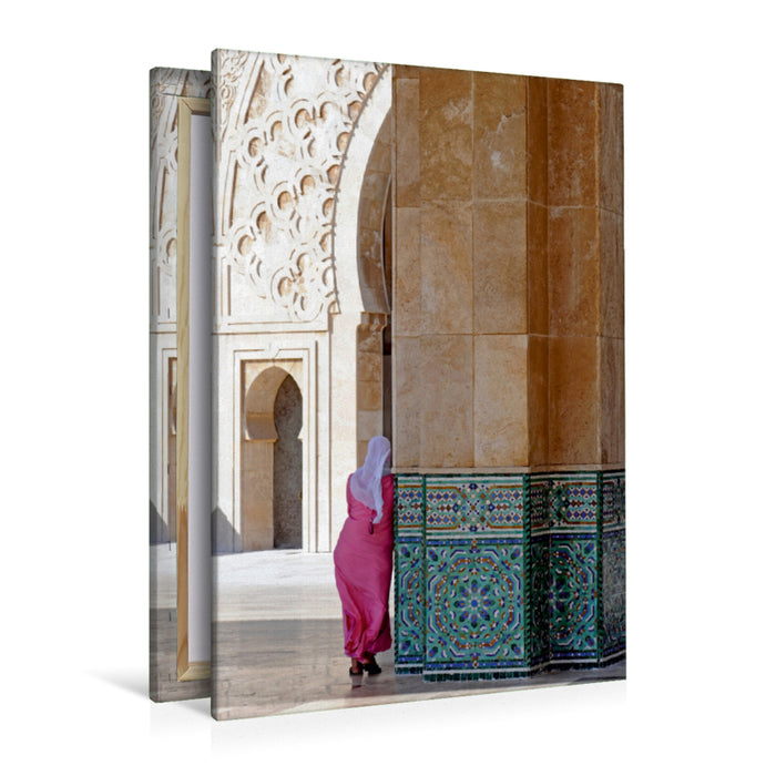 Premium Textil-Leinwand Premium Textil-Leinwand 80 cm x 120 cm  hoch Die große Moschee von Casablanca