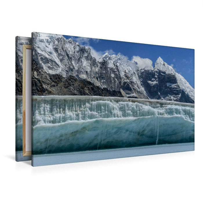 Toile textile haut de gamme Toile textile haut de gamme 120 cm x 80 cm de large Un glacier au col Cho La 