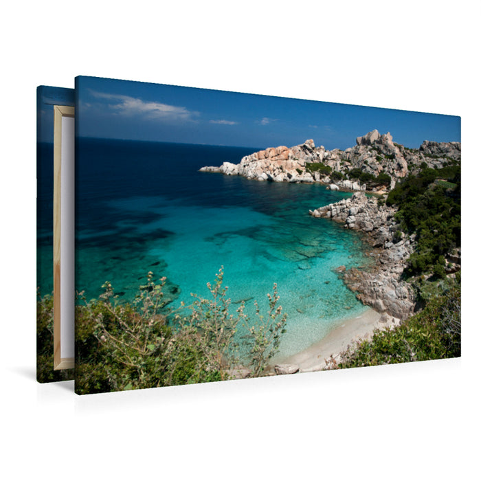 Premium Textil-Leinwand Premium Textil-Leinwand 120 cm x 80 cm quer Ein Motiv aus dem Kalender Sardinien Costa Smeralda und der Norden