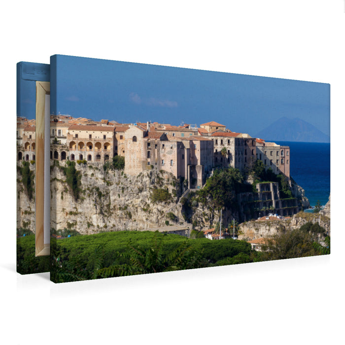 Toile textile haut de gamme Toile textile haut de gamme 75 cm x 50 cm paysage Tropea - Calabre, Italie 