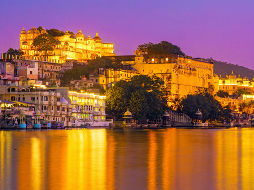 Abendstimmung am Picholasee in Udaipur - CALVENDO Foto-Puzzle - calvendoverlag 29.99