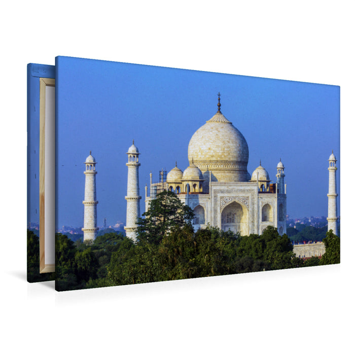 Premium Textil-Leinwand Premium Textil-Leinwand 120 cm x 80 cm quer Das Taj Mahal in Agra