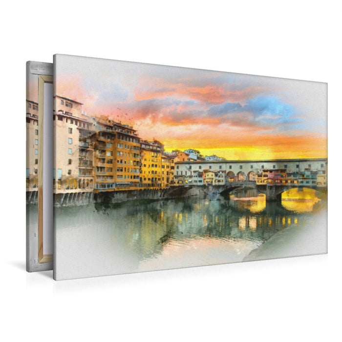 Premium Textil-Leinwand Premium Textil-Leinwand 120 cm x 80 cm quer Ein Motiv aus dem Kalender Florenz Hauptstadt der Toskana