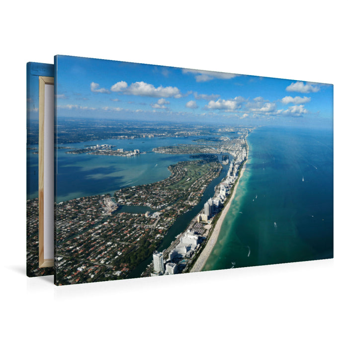 Toile textile haut de gamme Toile textile haut de gamme 120 cm x 80 cm paysage Miami Beach, Floride, USA 