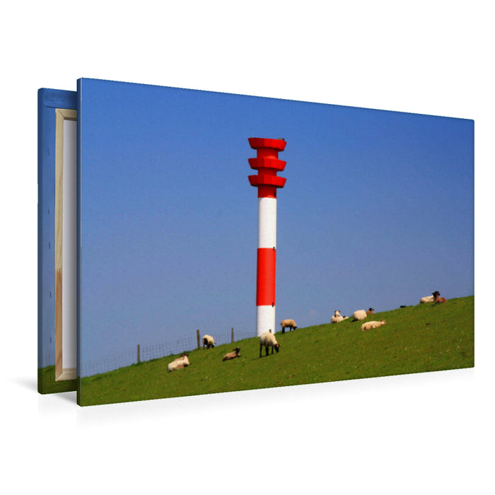 Toile textile premium Toile textile premium 120 cm x 80 cm de large Mouton au phare 