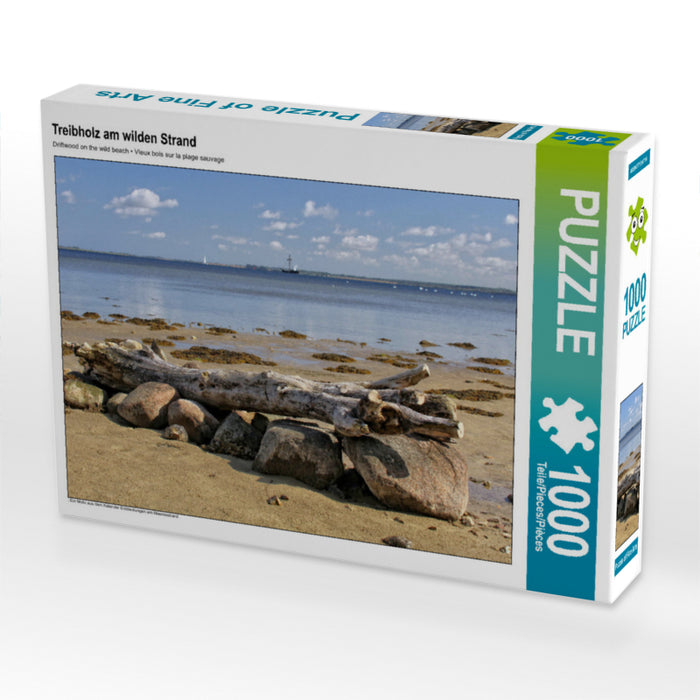 Bois flotté sur la plage sauvage - Puzzle photo CALVENDO 