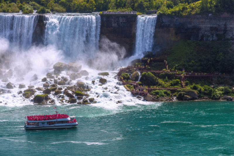 Toile textile haut de gamme Toile textile haut de gamme 120 cm x 80 cm paysage Chutes du Niagara avec Horneblower Niagara Cruises 