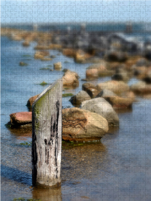 Pfahl und Steine in einem Gewässer - CALVENDO Foto-Puzzle - calvendoverlag 29.99