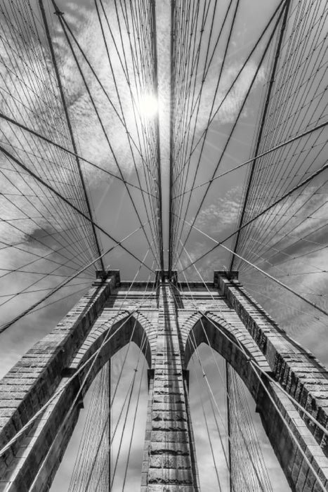 Premium Textil-Leinwand Premium Textil-Leinwand 80 cm x 120 cm  hoch NEW YORK CITY Brooklyn Bridge im Detail