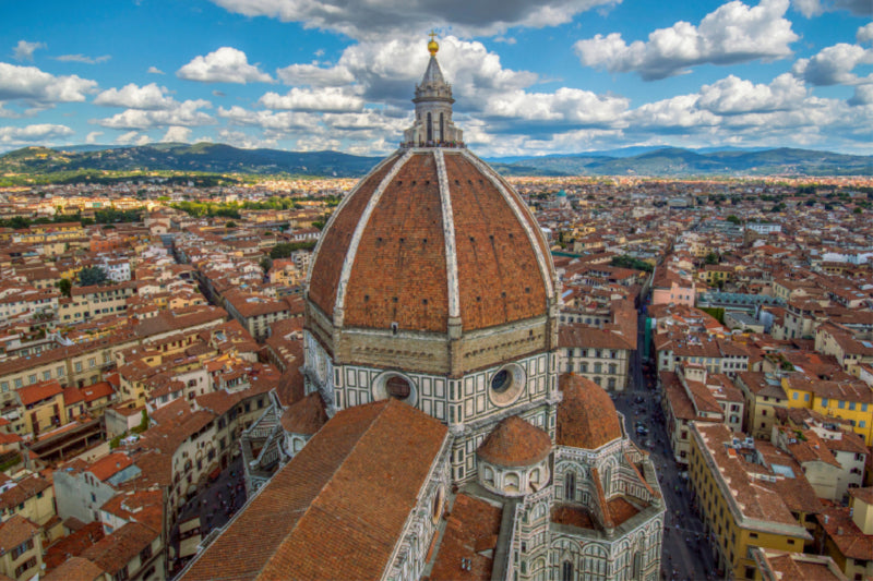 Toile textile haut de gamme Toile textile haut de gamme 120 cm x 80 cm de large Le gigantesque dôme de la cathédrale de Florence domine la ville - vue depuis le clocher 