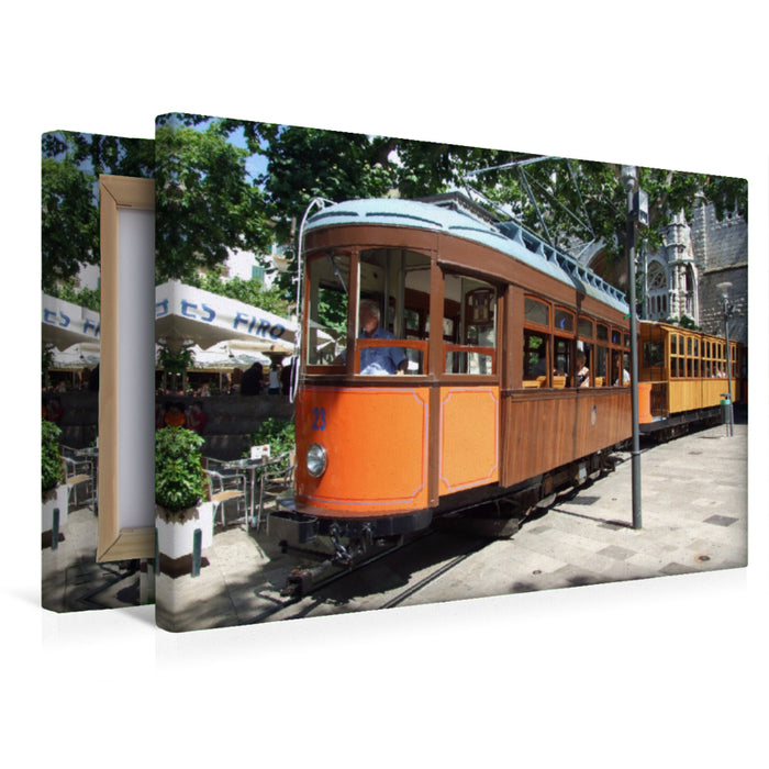 Premium Textil-Leinwand Premium Textil-Leinwand 45 cm x 30 cm quer Die Straßenbahn von Port de Sóller