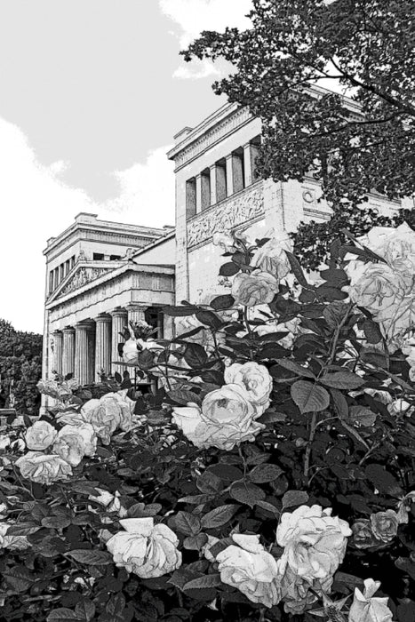 Toile textile haut de gamme Toile textile haut de gamme 80 cm x 120 cm de haut Propyläen sur la Königsplatz Munich 