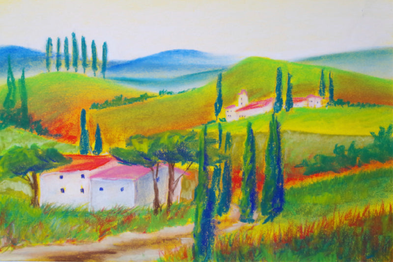 Toile textile premium Toile textile premium 120 cm x 80 cm paysage Villas en Toscane 