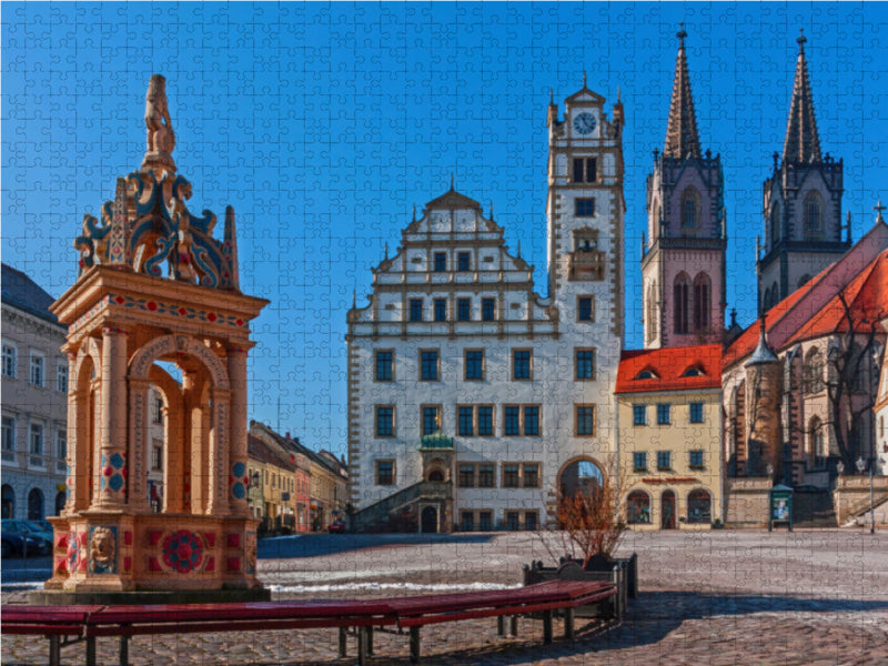 Am Neumarktbrunnen in Oschatz - CALVENDO Foto-Puzzle - calvendoverlag 35.99