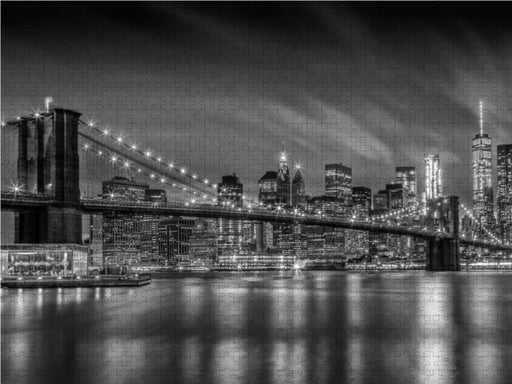 BROOKLYN BRIDGE Impressionen bei Nacht - Monochrom - CALVENDO Foto-Puzzle - calvendoverlag 39.99