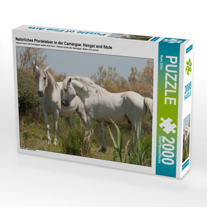 Natürliches Pferdeleben in der Camargue: Hengst und Stute - CALVENDO Foto-Puzzle - calvendoverlag 29.99