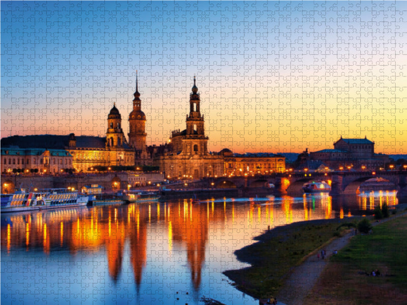 Dresden am Abend - CALVENDO Foto-Puzzle - calvendoverlag 29.99