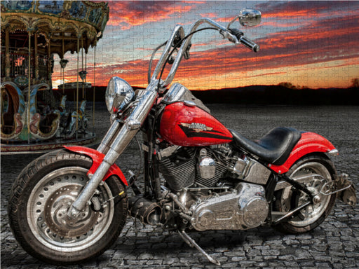 Harley-Davidson Fat Boy Bobber Chopper - CALVENDO Foto-Puzzle - calvendoverlag 39.99