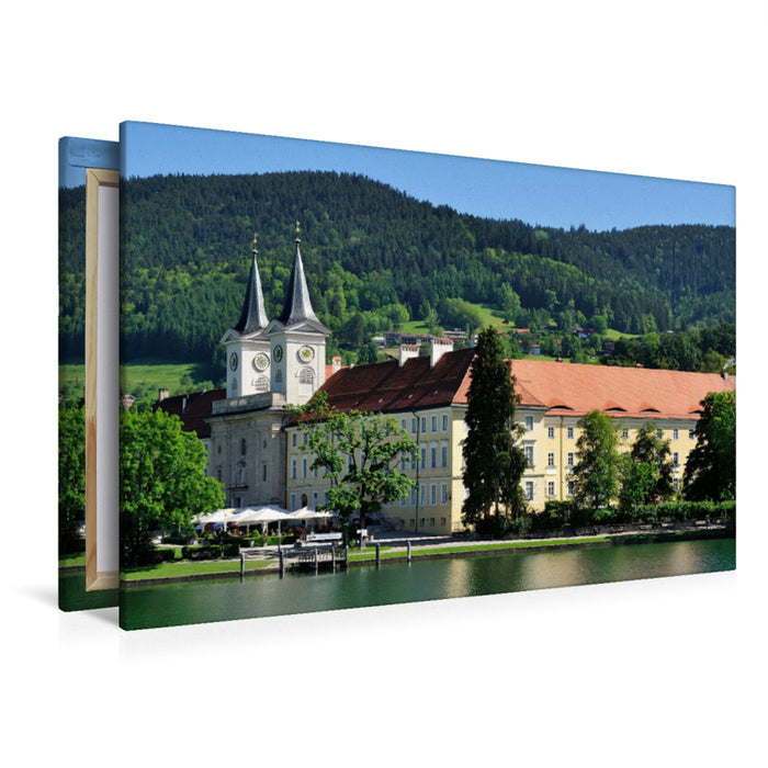 Premium Textil-Leinwand Premium Textil-Leinwand 120 cm x 80 cm quer Schloss Tegernsee