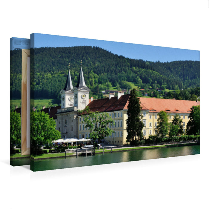 Premium Textil-Leinwand Premium Textil-Leinwand 75 cm x 50 cm quer Schloss Tegernsee