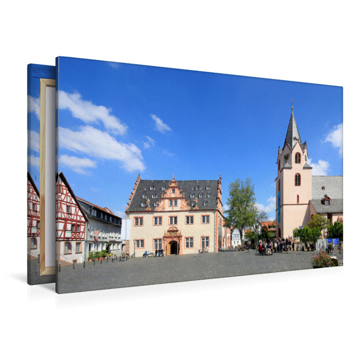 Toile textile haut de gamme Toile textile haut de gamme 120 cm x 80 cm paysage Un motif du calendrier Groß Umstadt du chauffeur de taxi de Francfort 