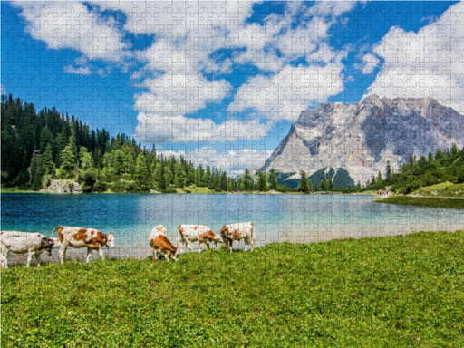 Blick über den Seebensee zur Zugspitze - CALVENDO Foto-Puzzle - calvendoverlag 29.99