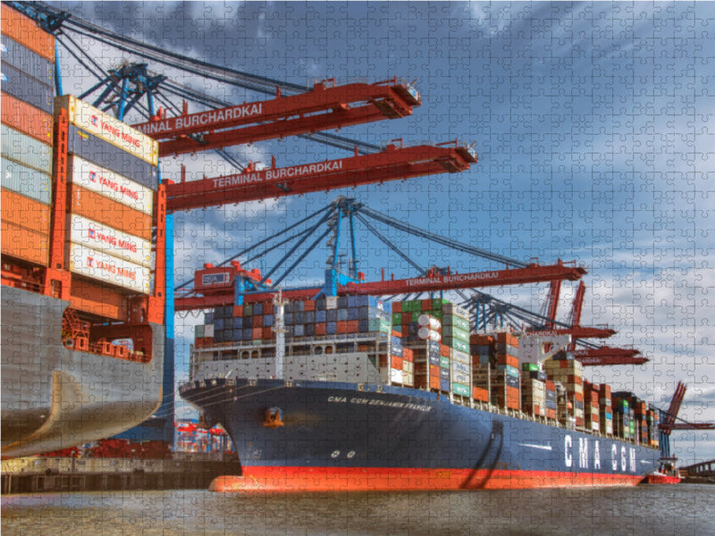 Containerschiff am Burchardkai - CALVENDO Foto-Puzzle - calvendoverlag 29.99