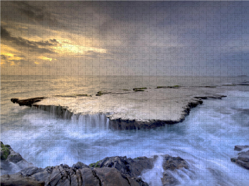 Steinige Küste in der Abendsonne - CALVENDO Foto-Puzzle - calvendoverlag 29.99